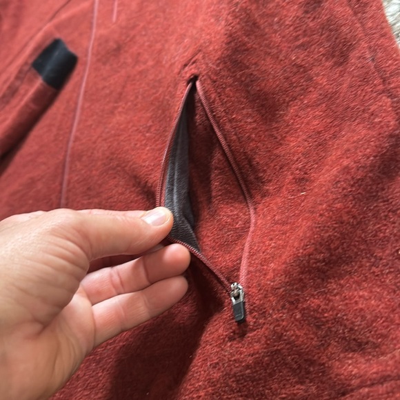 Ibex Scout Jura Merino Wool Bucle Jacket full zip sweater beautiful red brick XL - Picture 6 of 12